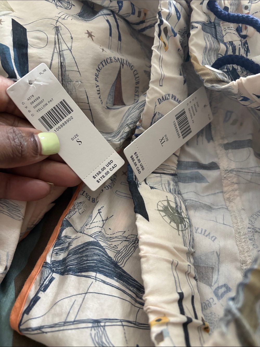 Nautical Print Athletic Short Set - Cream & Navy
Small -jacket
XL- shorts - Picture 3 of 3